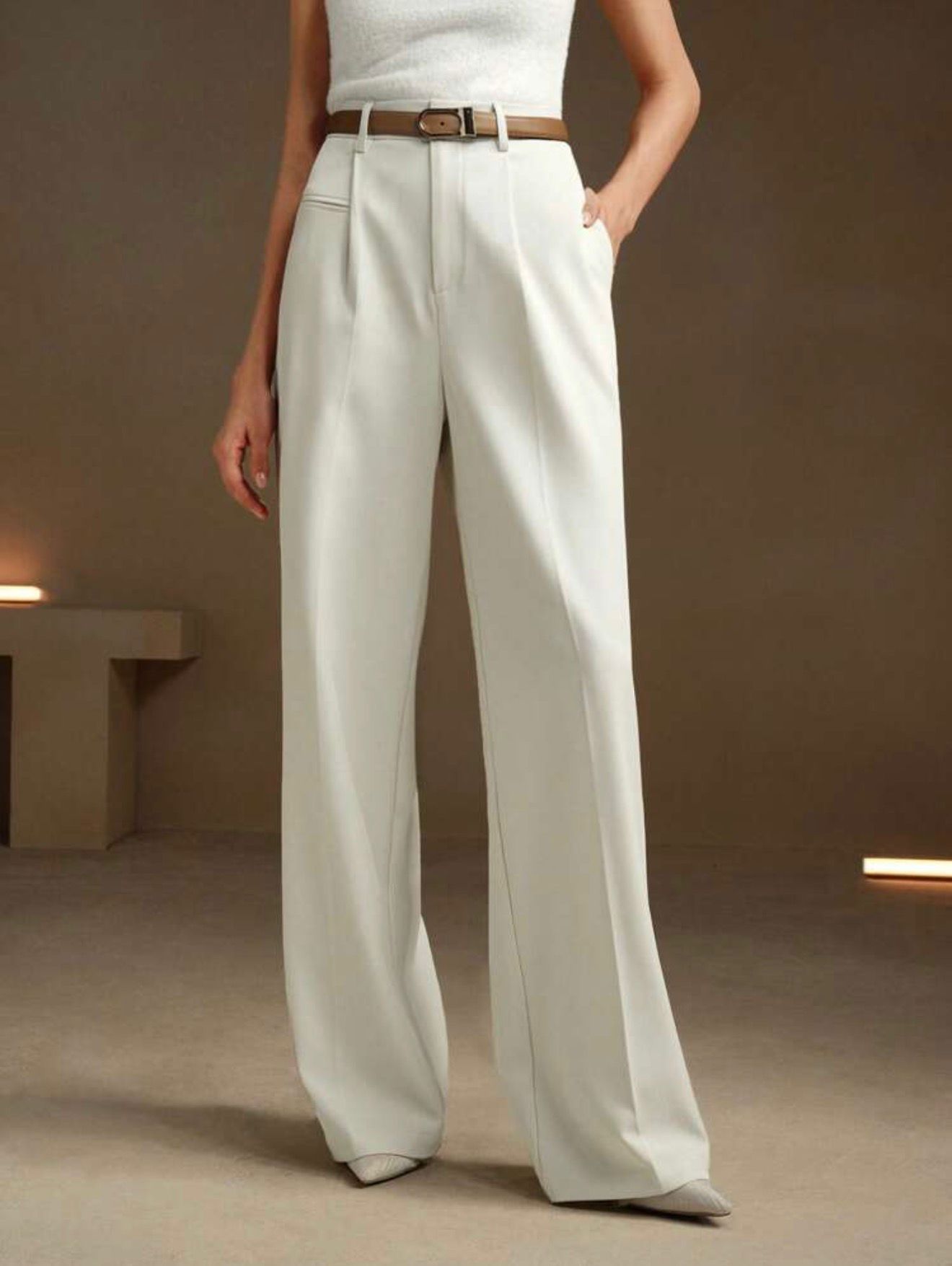 White Suit Pants