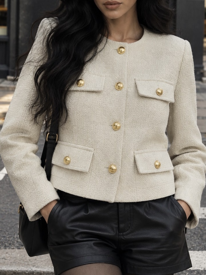 White tweed jacket