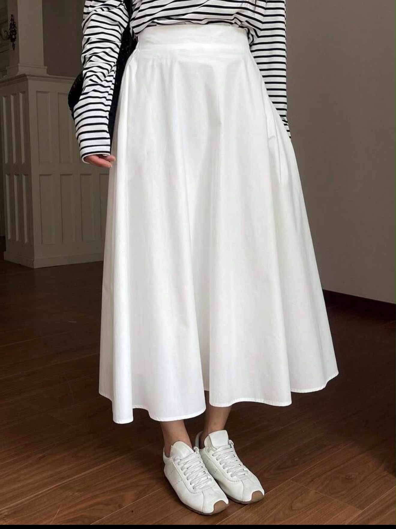 Linen summer white skirt