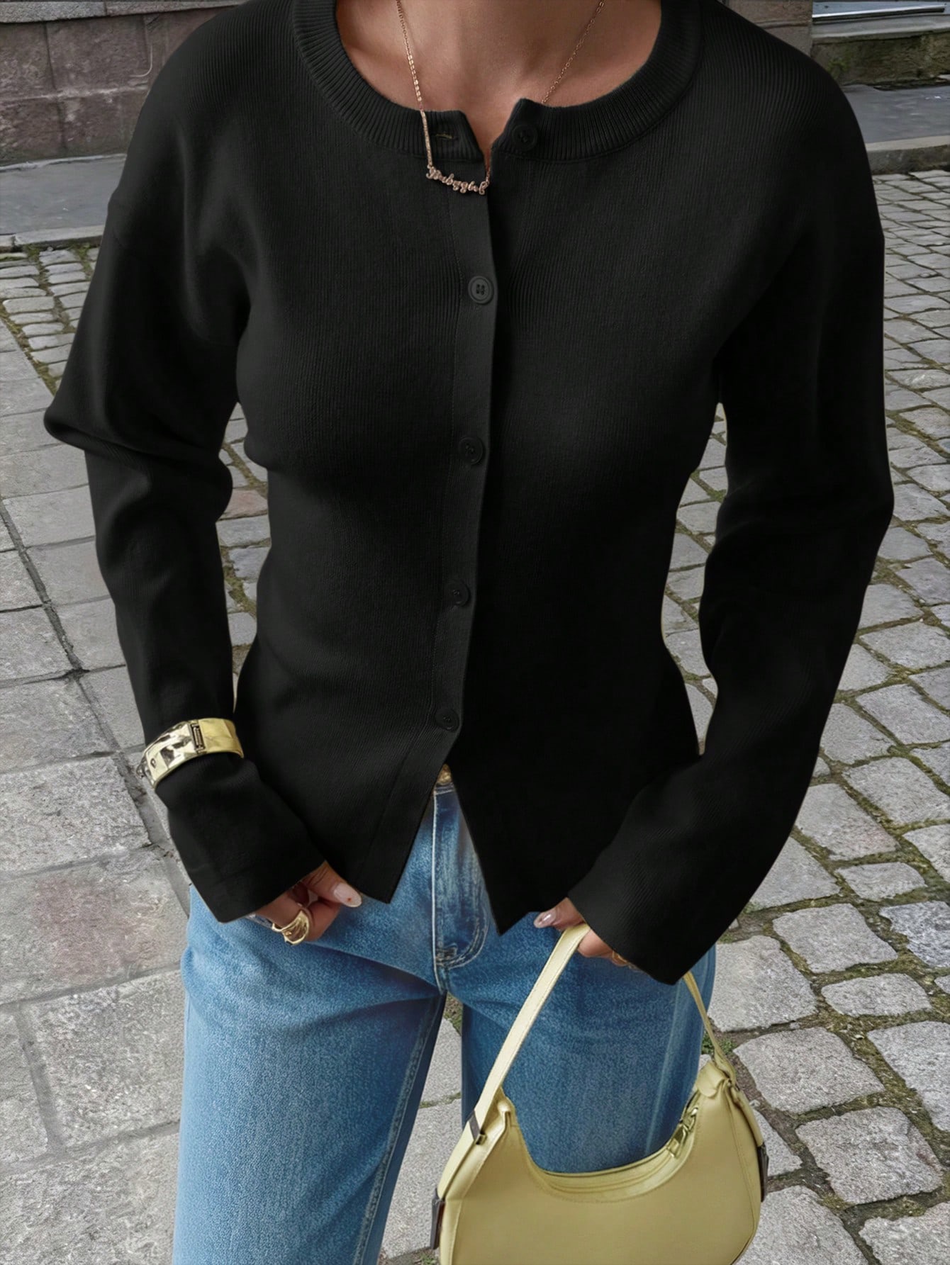 Black cardigan